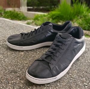 NIKE Tennis Classic Ultra Black Leather Sneakers Mens 13 Minimalist Monochrome